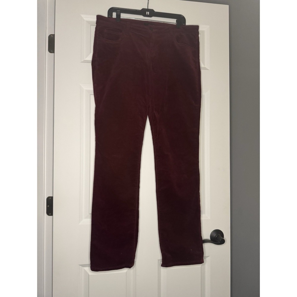 Edyson Corduroy Windsor Straight Leg Jeans 32 Long Maroon Burgundy